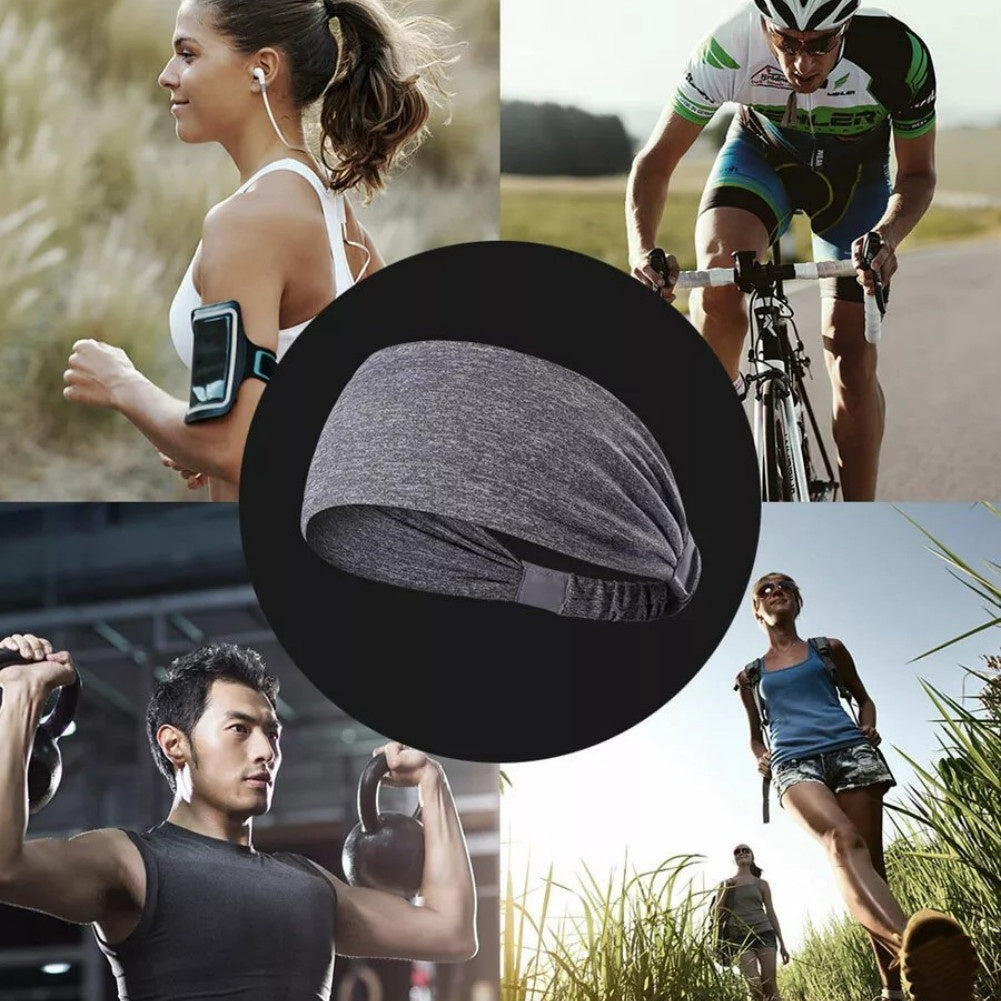 Sports Headbands For Men & Women -5 Pack, Wicking Sweatbands, Elastic Non Slip Sweat Bands, Athletic Workout Fashion Wide Hair Bands For Running, Cycling, Basketball, Yoga